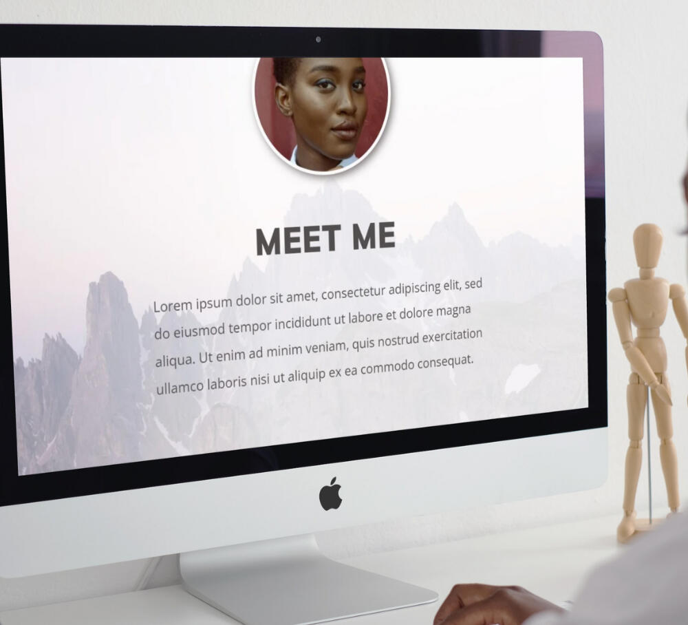 A bold portfolio site with a "Meet Me" section with portrait of smiling Black woman. Below is a "Featured Projects" section.
